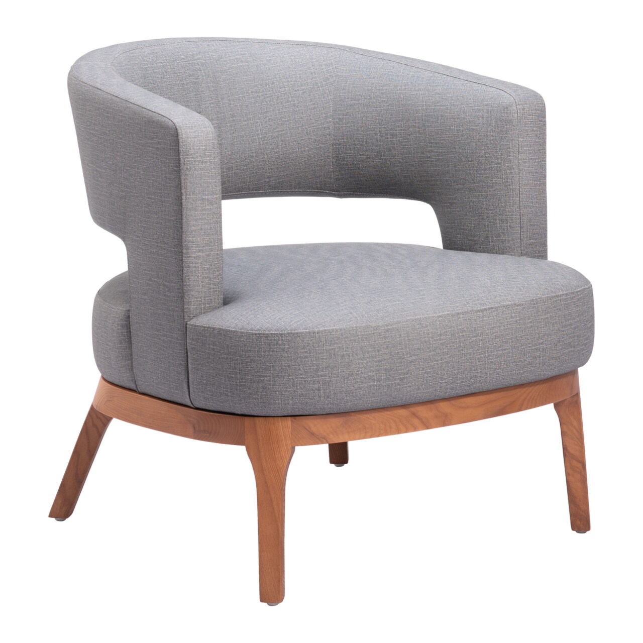 Penryn Accent Chair Slate Gray Modern Vinyl Wood Base Living Room Furniture